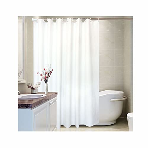 Homxi Duschvorhang 180x200cm Duschvorhang Polyester Waschbar Einfache Volltonfarbe Duschvorhang Antischimmel Waschbar Weiß von Homxi