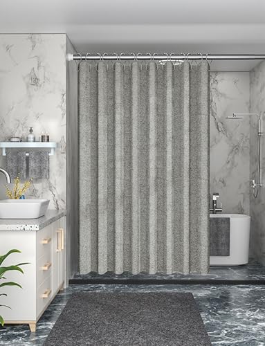 Homxi Duschvorhang Schimmelresistent 150x200cm Grau,Duschvorhänge mit Gewicht Duschvorhänge Wasserdicht Imitationsleinen Einfarbig Vorhang Badewanne mit 12 Duschvorhangringen Homxi Duschvorhang Schimmelresistent 150x200cm Grau,Duschvorhänge mit Gewicht Duschvorhänge Wasserdicht Imitationsleinen Einfarbig Vorhang Badewanne mit 12 Duschvorhangringen von Homxi
