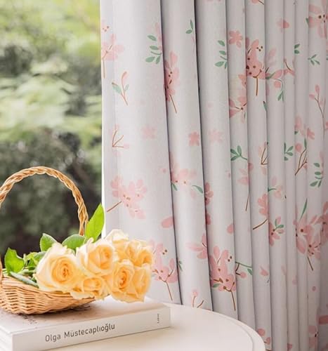 Homxi Gardinen Blickdicht Wohnzimmer 2er Set,2 x 102W x 138H cm,Vorhang Blickdicht Rosa Blumenmuster Ösen Vorhange Homxi Gardinen Blickdicht Wohnzimmer 2er Set,2 x 102W x 138H cm,Vorhang Blickdicht Rosa Blumenmuster Ösen Vorhange von Homxi