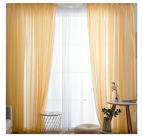 Homxi Gardinen Schlafzimmer Transparent 2er Set 2 x 132W x 183H cm,Vorhänge Wohnzimmer Transparent Gelb Einfarbig Rod Pocket Gardinen Homxi Gardinen Schlafzimmer Transparent 2er Set 2 x 132W x 183H cm,Vorhänge Wohnzimmer Transparent Gelb Einfarbig Rod Pocket Gardinen von Homxi