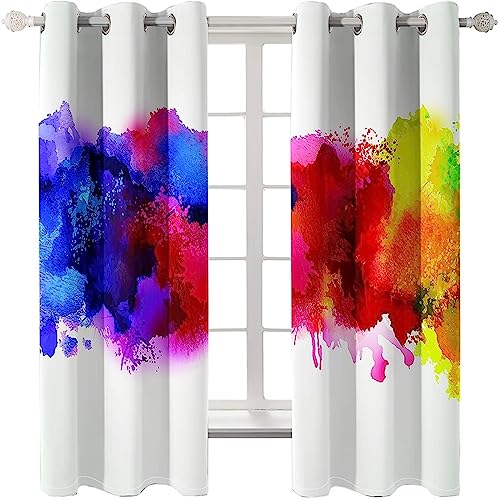 Homxi Gardinen Wohnzimmer Blickdicht 2er Set,2 x 107W x 183H cm,Vorhang Wohnzimmer Modern Blickdicht Mehrfarbig Abstrakte Graffiti Gardinen Ösenringe Homxi Gardinen Wohnzimmer Blickdicht 2er Set,2 x 107W x 183H cm,Vorhang Wohnzimmer Modern Blickdicht Mehrfarbig Abstrakte Graffiti Gardinen Ösenringe von Homxi
