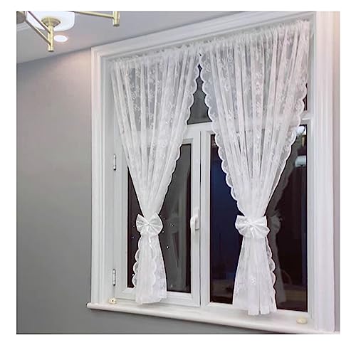 Homxi Gardinen Wohnzimmer Halbtransparent 2er Set 2 x 145W x 100H cm,Tüll Vorhang Weiß Blumenstickerei mit Spitze Vorhänge Wohnzimmer Rod Pocket Homxi Gardinen Wohnzimmer Halbtransparent 2er Set 2 x 145W x 100H cm,Tüll Vorhang Weiß Blumenstickerei mit Spitze Vorhänge Wohnzimmer Rod Pocket von Homxi