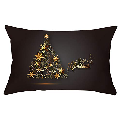 Homxi Kissenbezug Weihnachten 30x50cm,Kissenbezug Polyester Weihnachtsbaum Schneeflocke und Sterne Merry Christmas,Kissenhüllen Weihnachten Schwarz Gold Homxi Kissenbezug Weihnachten 30x50cm,Kissenbezug Polyester Weihnachtsbaum Schneeflocke und Sterne Merry Christmas,Kissenhüllen Weihnachten Schwarz Gold von Homxi