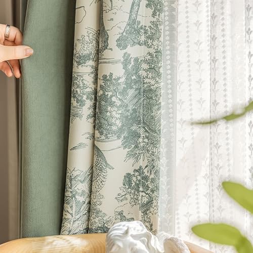 Homxi Küchen Gardinen Blickdicht 2er Set,2 x 107W x 115H cm,Abdunkelnde Vorhänge Kinderzimmer Grün Spleißen Einfarbig und Blumenmuster Vorhänge mit Hakenaufhängung Homxi Küchen Gardinen Blickdicht 2er Set,2 x 107W x 115H cm,Abdunkelnde Vorhänge Kinderzimmer Grün Spleißen Einfarbig und Blumenmuster Vorhänge mit Hakenaufhängung von Homxi