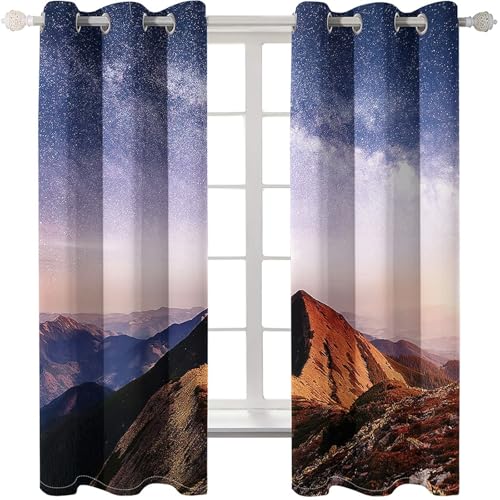 Homxi Küchengardinen Modern Blickdicht 2er Set,2 x 244W x 229H cm,Küchengardinen Ösen Sternenhimmel und Berglandschaft Vorhänge Mehrfarbig für Schlafzimmer Modern Homxi Küchengardinen Modern Blickdicht 2er Set,2 x 244W x 229H cm,Küchengardinen Ösen Sternenhimmel und Berglandschaft Vorhänge Mehrfarbig für Schlafzimmer Modern von Homxi