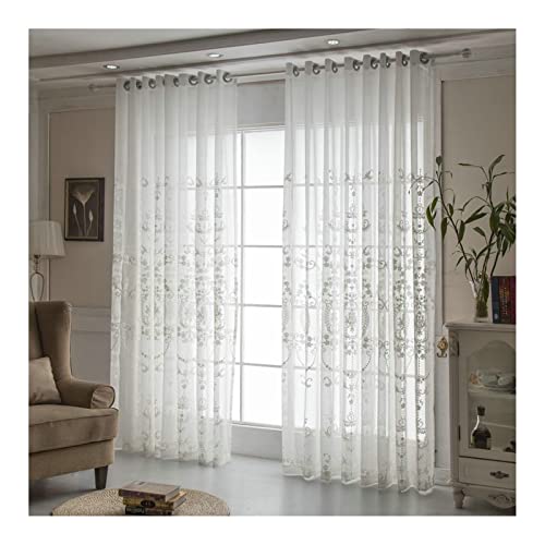 Homxi Küchenvorhang Halbtransparent 2er Set 2 x 137Wx229L cm,Vorhänge aus Tüll Weiß Vintage Blumendrucke Ösenvorhang Modern Homxi Küchenvorhang Halbtransparent 2er Set 2 x 137Wx229L cm,Vorhänge aus Tüll Weiß Vintage Blumendrucke Ösenvorhang Modern von Homxi