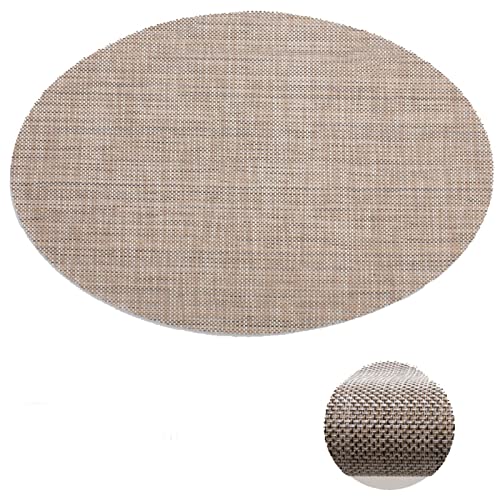 Homxi Platzsets Abwaschbar 2er Set,45x30CM,Placemat Vinyl Einfarbig mit Oval Tischset rutschfest Beige Homxi Platzsets Abwaschbar 2er Set,45x30CM,Placemat Vinyl Einfarbig mit Oval Tischset rutschfest Beige von Homxi