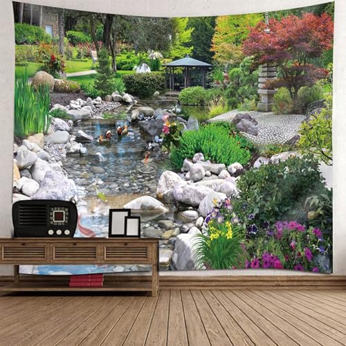 Homxi Room Tapestry 150 x 130 CM,Gartenlandschaft Polyester Wall Tapestry Wanddecke Bunt Homxi Room Tapestry 150 x 130 CM,Gartenlandschaft Polyester Wall Tapestry Wanddecke Bunt von Homxi