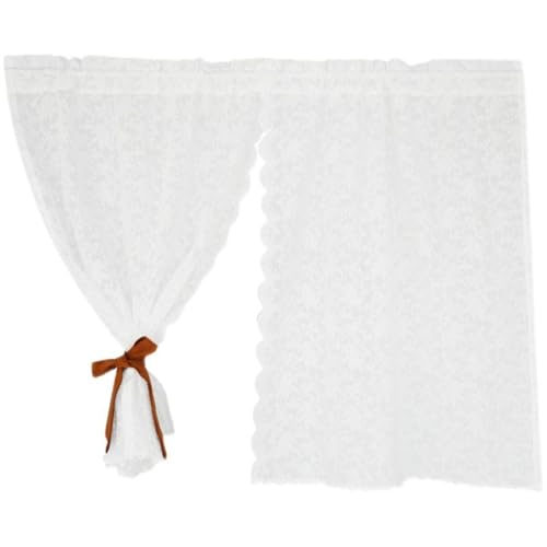 Homxi Scheibengardine 2er Pack,2 x 65 W x 100 H cm,Scheibengardine Weiß Modern,Spitze Stickerei Blumenmuster Vorhänge mit Rod Pocket Homxi Scheibengardine 2er Pack,2 x 65 W x 100 H cm,Scheibengardine Weiß Modern,Spitze Stickerei Blumenmuster Vorhänge mit Rod Pocket von Homxi