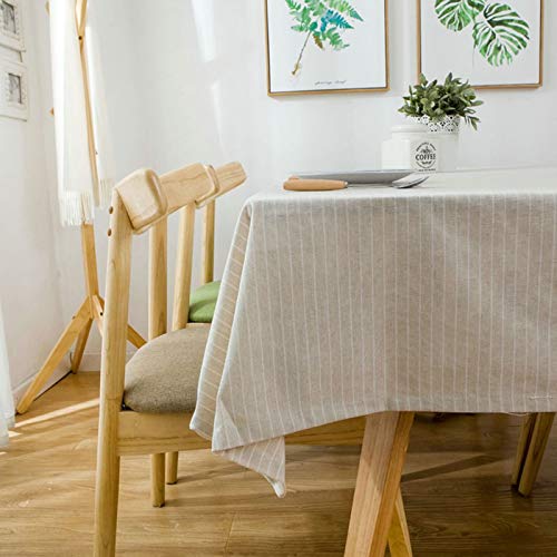 Homxi Tischdecke Rechteckige für Balkontisch 130 W x 220 L cm,Tischdecke Couchtisch Beige Streifen Baumwolle Tischdeckeer Tisch Homxi Tischdecke Rechteckige für Balkontisch 130 W x 220 L cm,Tischdecke Couchtisch Beige Streifen Baumwolle Tischdeckeer Tisch von Homxi
