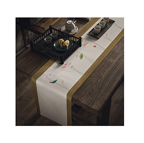 Homxi Tischläufe,50x180CM,Blumen Vögel Dekorativ Tischläufer Polyester,Tischläufer Herbst Modern Beiger Kaffee von Homxi