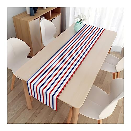 Homxi Tischläufer Outdoor,33x150CM,Streifen Tischläufer Dekoration Leinen Tischläufer Dekoration Blau Rot Homxi Tischläufer Outdoor,33x150CM,Streifen Tischläufer Dekoration Leinen Tischläufer Dekoration Blau Rot von Homxi
