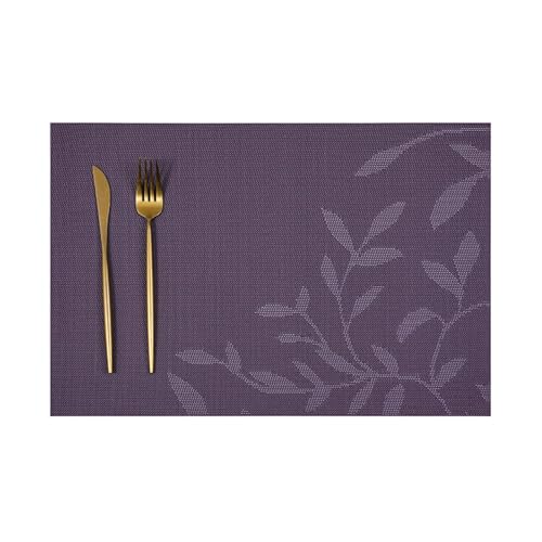Homxi Tischsets 2 Stück Waschbar,45 x 30 cm,PVC Tischsets Rechteck mit Blattmuster Tischsets rutschfest Lila Homxi Tischsets 2 Stück Waschbar,45 x 30 cm,PVC Tischsets Rechteck mit Blattmuster Tischsets rutschfest Lila von Homxi
