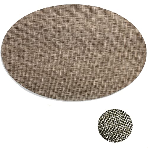 Homxi Tischsets 2er Set,45x30CM,Tischset Abwaschbar Vinyl Einfarbig mit Oval Tischset Platzset Abwaschbar Braun von Homxi