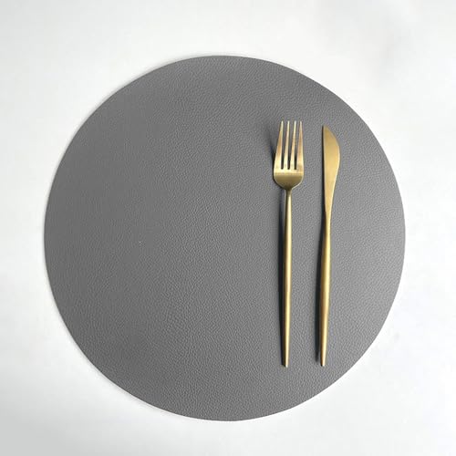 Homxi Tischsets Abwaschbar 6 Stück,32 cm,Tischsets Platzsets Abwaschbar Leder Einfarbig mit Rund Platzset Abwaschbar Dunkelgrau Beige Homxi Tischsets Abwaschbar 6 Stück,32 cm,Tischsets Platzsets Abwaschbar Leder Einfarbig mit Rund Platzset Abwaschbar Dunkelgrau Beige von Homxi