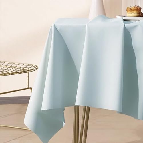 Homxi Tischtuch Rechteckig Klein,80 W x 120 L cm,Tischtuch für Gartentisch PVC Einfarbig Hellblau Tischdecke Wohnzimmertisch von Homxi