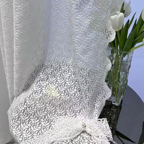 Homxi Tüll Gardine Kinder 2er Set,2 x 137W x 160H cm,Voile Gardinen Vorhang Weiß Blätter Muster Vorhang Haken Homxi Tüll Gardine Kinder 2er Set,2 x 137W x 160H cm,Voile Gardinen Vorhang Weiß Blätter Muster Vorhang Haken von Homxi