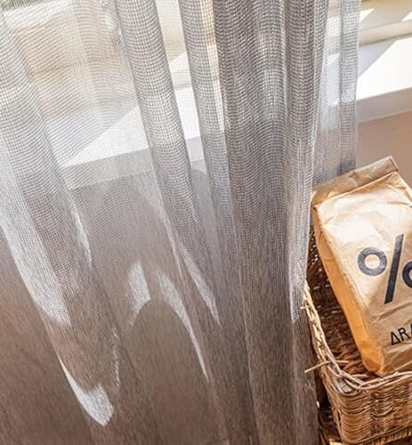 Homxi Voile Gardinen Wohnzimmer 2er Set,2 x 137W x 214H cm,Gardinen Halbtransparent Modern Hellgrau Einfarbig Ösenvorhang Gardine Homxi Voile Gardinen Wohnzimmer 2er Set,2 x 137W x 214H cm,Gardinen Halbtransparent Modern Hellgrau Einfarbig Ösenvorhang Gardine von Homxi