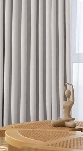 Homxi Vorhänge Blickdicht Wohnzimmer 2er Set,2 x 137W x 244H cm,Blickdichte Gardinen Wohnzimmer Silber Gris Einfarbig Vorhang mit Gardinenhaken Homxi Vorhänge Blickdicht Wohnzimmer 2er Set,2 x 137W x 244H cm,Blickdichte Gardinen Wohnzimmer Silber Gris Einfarbig Vorhang mit Gardinenhaken von Homxi