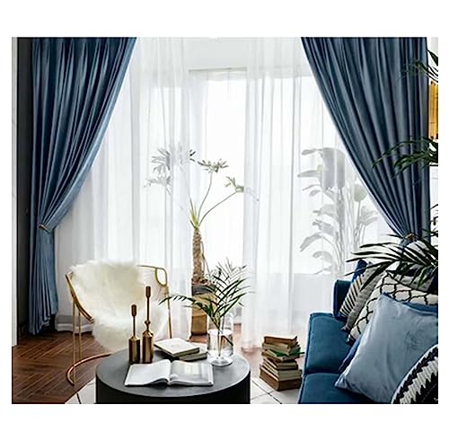 Homxi Vorhänge Schlafzimmer Blickdicht 2er Set 2 x 132W x 214H cm,Blickdicht Gardinen Blau Einfarbig Ösen Vorhang Homxi Vorhänge Schlafzimmer Blickdicht 2er Set 2 x 132W x 214H cm,Blickdicht Gardinen Blau Einfarbig Ösen Vorhang von Homxi