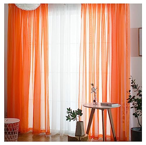 Homxi Vorhänge Wohnzimmer Halbtransparent 2er Set 2 x 132W x 229H cm,Vorhang Schlafzimmer Transparent Dunkelorange Einfarbig Ösen Gardinen Homxi Vorhänge Wohnzimmer Halbtransparent 2er Set 2 x 132W x 229H cm,Vorhang Schlafzimmer Transparent Dunkelorange Einfarbig Ösen Gardinen von Homxi