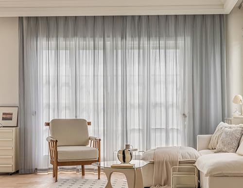 Homxi Vorhang Halbtransparent 2er Set,2 x 86W x 115H cm,Küchen Gardinen Modern Grau Schwarz Einfarbig Schlafzimmer Vorhänge mit Ösen Homxi Vorhang Halbtransparent 2er Set,2 x 86W x 115H cm,Küchen Gardinen Modern Grau Schwarz Einfarbig Schlafzimmer Vorhänge mit Ösen von Homxi