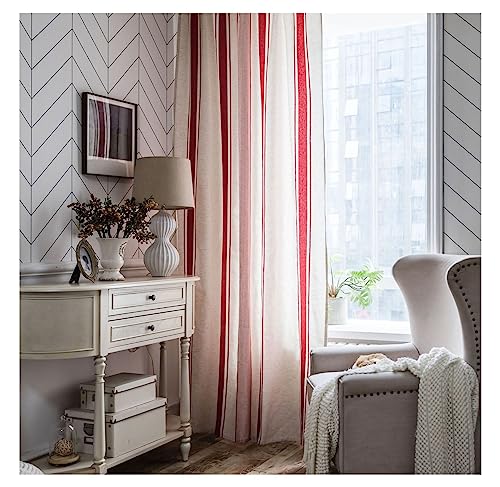 Homxi Vorhang Halbtransparent Modern 2er Set 2 x 150W x 160H cm,Balkon Vorhang Außen Transparent Rot Weiß Streifen Muster Ösen Gardinen Homxi Vorhang Halbtransparent Modern 2er Set 2 x 150W x 160H cm,Balkon Vorhang Außen Transparent Rot Weiß Streifen Muster Ösen Gardinen von Homxi
