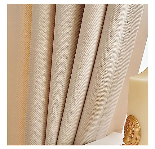 Homxi Vorhang Küche Blickdicht 2er Set 2 x 132W x 244H cm,Vorhang Blickdicht Schlafzimmer Khaki Einfarbig Ösen Vorhange von Homxi