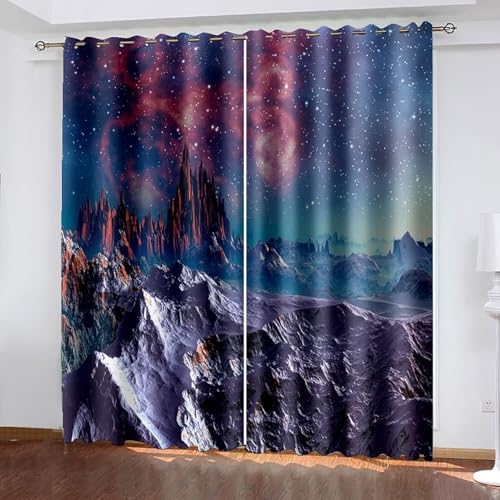 Homxi Vorhang Modern Blickdicht 2er Pack,2 x 152W x 274H cm,Ösenvorhang Gardine Sternenhimmel und Berglandschaft Mehrfarbig Vorhänge für Schlafzimmer Modern Homxi Vorhang Modern Blickdicht 2er Pack,2 x 152W x 274H cm,Ösenvorhang Gardine Sternenhimmel und Berglandschaft Mehrfarbig Vorhänge für Schlafzimmer Modern von Homxi