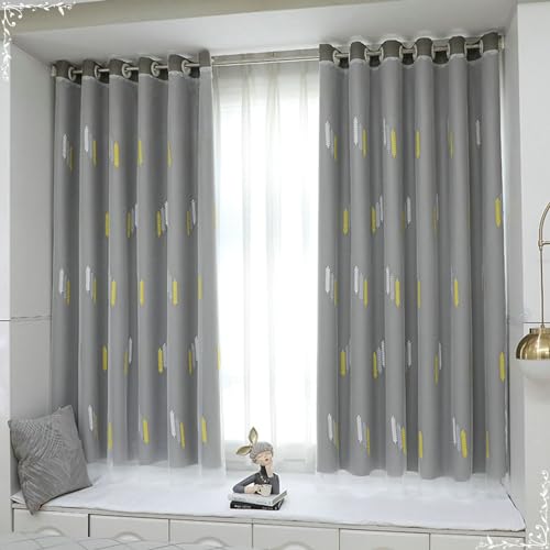 Homxi Vorhang Wohnzimmer 2er Set Blickdicht,2 x 86W x 183H cm,Blickdichte Gardinen Schlafzimmer Grau Doppellagig mit Weizenstickerei Vorhänge Ösen Homxi Vorhang Wohnzimmer 2er Set Blickdicht,2 x 86W x 183H cm,Blickdichte Gardinen Schlafzimmer Grau Doppellagig mit Weizenstickerei Vorhänge Ösen von Homxi