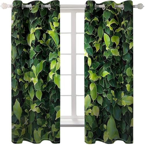Homxi Vorhang Wohnzimmer 2er Set Blickdicht,2 x 86W x 229H cm,Vorhang Ösen Modern Blätter Muster Moderne Gardinen Küchen Dunkelgrün Homxi Vorhang Wohnzimmer 2er Set Blickdicht,2 x 86W x 229H cm,Vorhang Ösen Modern Blätter Muster Moderne Gardinen Küchen Dunkelgrün von Homxi