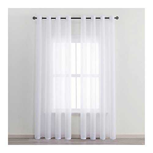 Homxi Vorhang mit Tüll 2er Set 2 x 137Wx183L cm,Gardinen Wohnzimmer Transparent Weiß Einfarbig Ösen Gardinen Homxi Vorhang mit Tüll 2er Set 2 x 137Wx183L cm,Gardinen Wohnzimmer Transparent Weiß Einfarbig Ösen Gardinen von Homxi