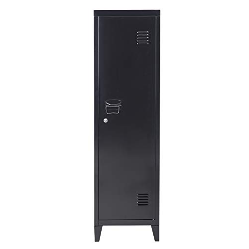 Homy Casa Büro-Aktenschrank aus Metall, 3 Türen, Schrank, Organizer, Konsolenständer, 3-in-1, Schwarz von Homy Casa