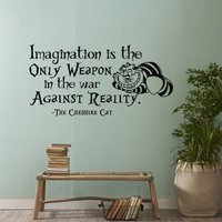 Alice Im Wunderland Zitat Imagination Is The Einzige Waffe Krieg Gegen Die Realität Grinsekatze Wandtattoo #69 von HomyVinyl