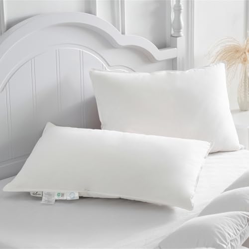 Homyrium Daunenkissen 50x75 2er Set Kopfkissen 50x75 Daunen Federkissen 3 Kammer Kissen mit 100% Daunen & Federn, Hotelqualität Schlafkissen 100% Baumwollbezug, Ökotex-Zertifiziert (940g, 2er Pack) von Homyrium