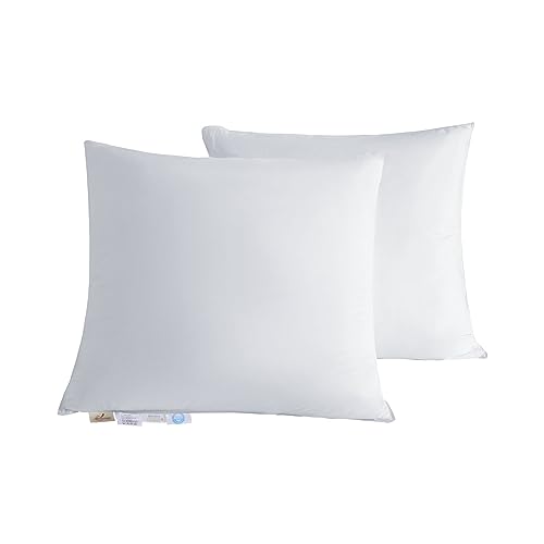 Homyrium Daunenkissen 80x80 2er Set Kopfkissen 80x80 Daunen 2er Set 100% Baumwollbezug 1600g FÜLLUNG: außen 90% Daunen / 10% Federn; innen 100% Federn Dreikammer Kissen (2er Pack) von Homyrium