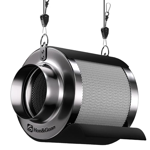 Hon&Guan Aktivkohlefilter Grow 150mm X 200mm, Kohlefilter mit 38mm Dickes RC48 Leichtes Carbon für Geruchskontrolle, Geruchsentfernung Luftwäscher für Rohrventilator, Growzelte, Growbox von Hon&Guan