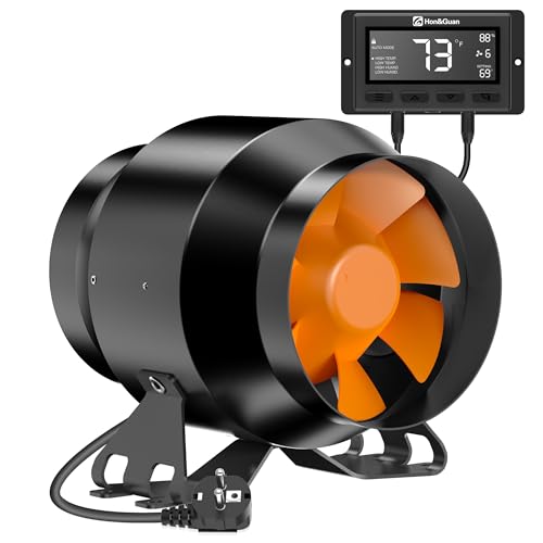 Hon&Guan EC Rohrventilator 100mm mit Temperatur- Feuchtigkeitsregler Drehzahlregler, Rohrlüfter 360 m³/h mit Intelligenter Kontroller EU-Stecker für Growzelt Gewächshaus Aktivkohlefilter 3D-Drucker Hon&Guan EC Rohrventilator 100mm mit Temperatur- Feuchtigkeitsregler Drehzahlregler, Rohrlüfter 360 m³/h mit Intelligenter Kontroller EU-Stecker für Growzelt Gewächshaus Aktivkohlefilter 3D-Drucker von Hon&Guan