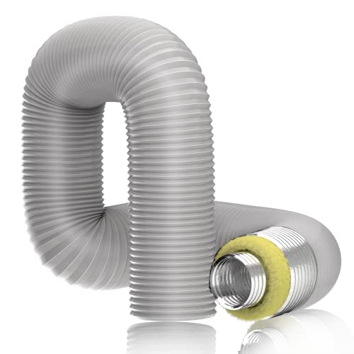 Hon&Guan ø200mm Lüftungsschlauch Schallgedämmter Wärmeisolierung Alu Flexrohr Lüftungsschlauch für Klimaanlage, Rohrventilator Grau - Länge 1,2m (ø200mm*1,2m) von Hon&Guan