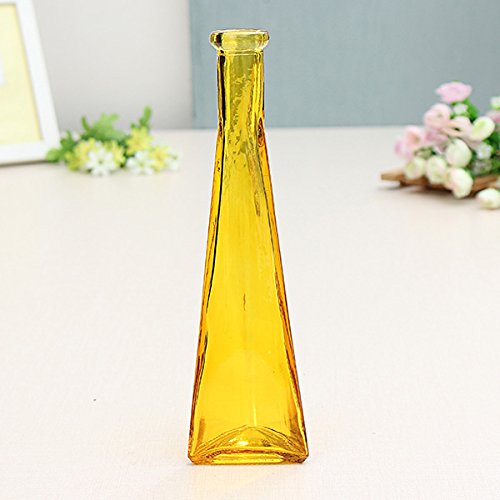 Bluelover Farbe Klar Mini Glas Vase Zakkz Flasche Glas Ornamente Blume Arrangieren Home Decor-Gelb von Honfitat