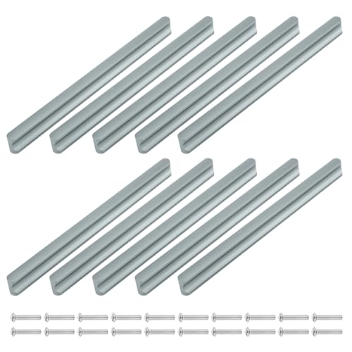 HonGien 10 Stück Schrankgriffe Grau, Küchengriffe mit Schraube, Möbel Griffe, Lange Schrankgriffe für Schränke, Garderoben, Vitrinen (220mm) von HonGien