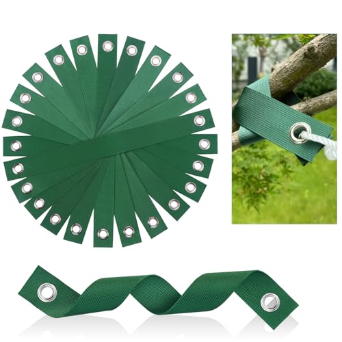HonGien 12 Stück Baumgurte zum Abstecken 39 cm Baumstützgurte mit Ösen Baumstützpfähle Baumglättungsbänder zum Abspannen, Abstecken, frisch gepflanzte Bäumchen, gerade und Hurrikanschutz von HonGien