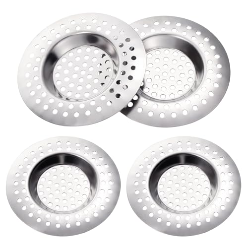 HonGien 4 Stück Abflusssieb Edelstahl Abflussieb Dusche Waschbecken Sieb Abfluss Spüle Filter Sieb Haarsieb Dusche für Badewanne Küche von HonGien