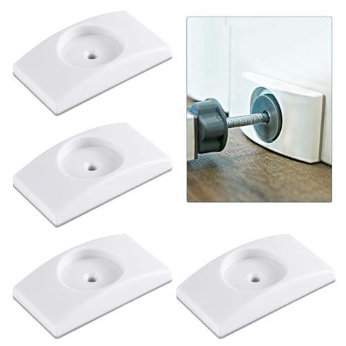 HonGien 4 Stück Wandschutz für Türgitter Baby Treppengitter Wandschutzpads Wand Saver für Sicherheit von Babys und Haustieren (Keine Schrauben erforderlich) (weiß, rechteckig) von HonGien