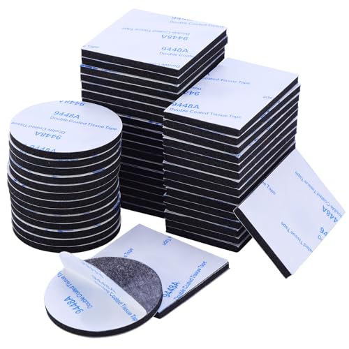 HonGien 60 Stück 3M Doppelseitiges Klebeband Doppelseitige Schaumstoffpads Klebepads Doppelseitige Extra Stark Schwarz Wasserdichte Doppelseitige Klebepads quadratisch rechteckig und rund von HonGien