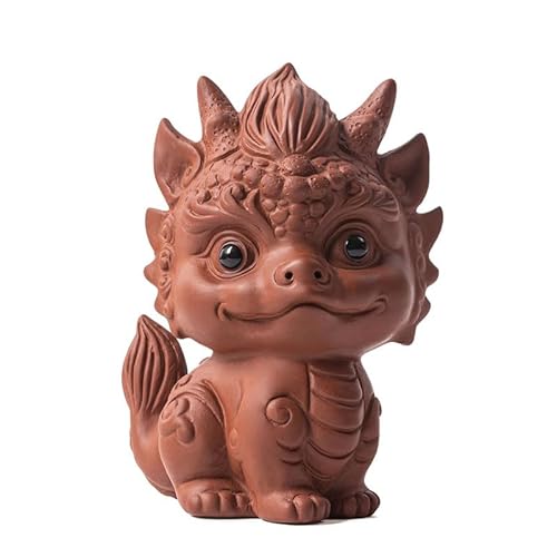 HonHeam Chinesisches Zisha-Drachen-Tee-Haustier, Keramik-Tee-Haustier, handgefertigtes lila Ton-Tee-Haustier für Kung-Fu-Teetablett, Tee-Haustier-Dekoration, Kungfu-Teetablett, Zubehör (B) von HonHeam