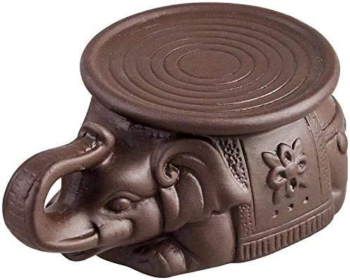 Handgefertigte Teekannenunterlage, chinesischer Yixing Elefant Teekannenhalter, Zisha Kung Fu Keramik lila Sand Tee Haustier, Teetablett Dekor Tee-Set (lila) von HonHeam