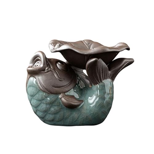 Handgefertigter Drachenkopf Teefilter, Keramik Lotusblatt Teesieb Tee Haustier für Kung Fu Teetablett Tee Haustier Dekorieren Zubehör (B) von HonHeam