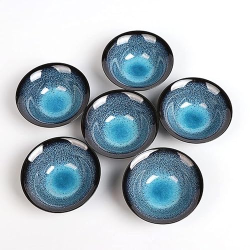 HonHeam Kiln Glasierte Keramik-Teetassen - 33,5 ml Kung Fu Porzellan Winzige Teeschalen, Chinesische Retro-Kleine Tassen, Set Mit 6 (A) von HonHeam