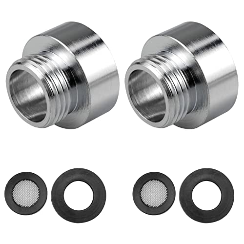 Honatrv 2Stk Adapter 1/2 auf 3/4 Chrom, Reduzierstück 3/4 zoll Innengewinde auf 1/2 zoll Außengewinde, Reduzierstück Doppelnippel für Wasseranschluss, Brauseschläuche von Honatrv